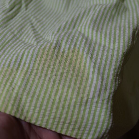 Talbots Vintage y2k Seersucker Green Striped Strapless Dress Pin Up 14 - Picture 11 of 15